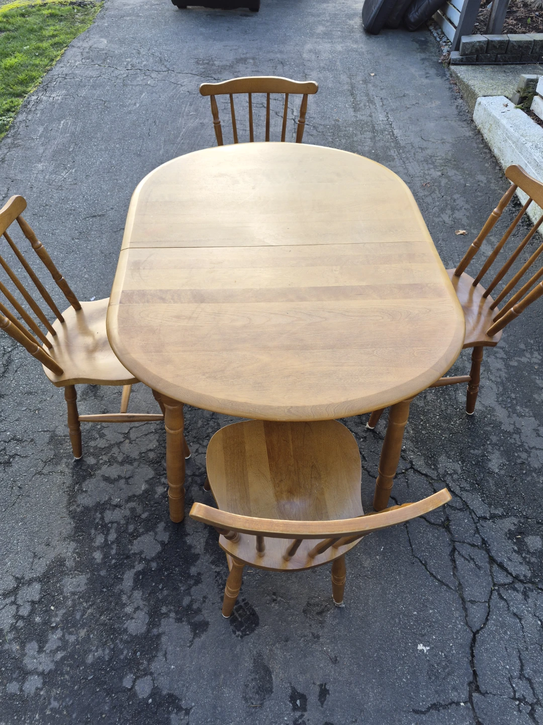 Wooden Extendable Dining Table with 4 Chairs - photo 3