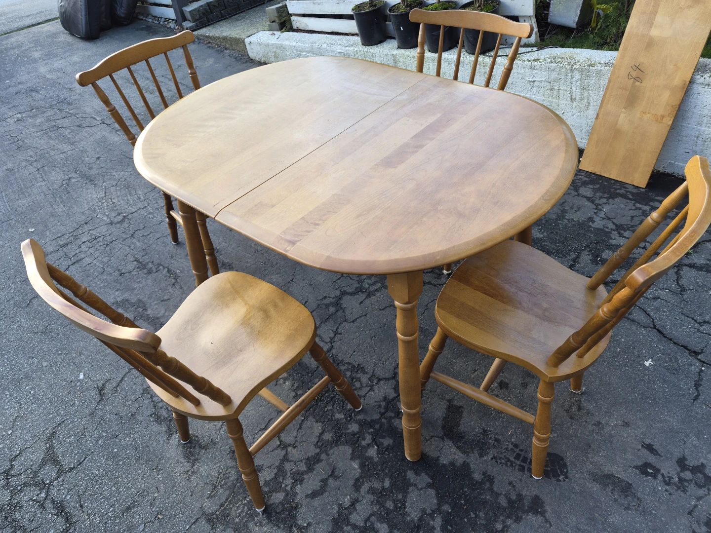 Wooden Extendable Dining Table with 4 Chairs - photo 4