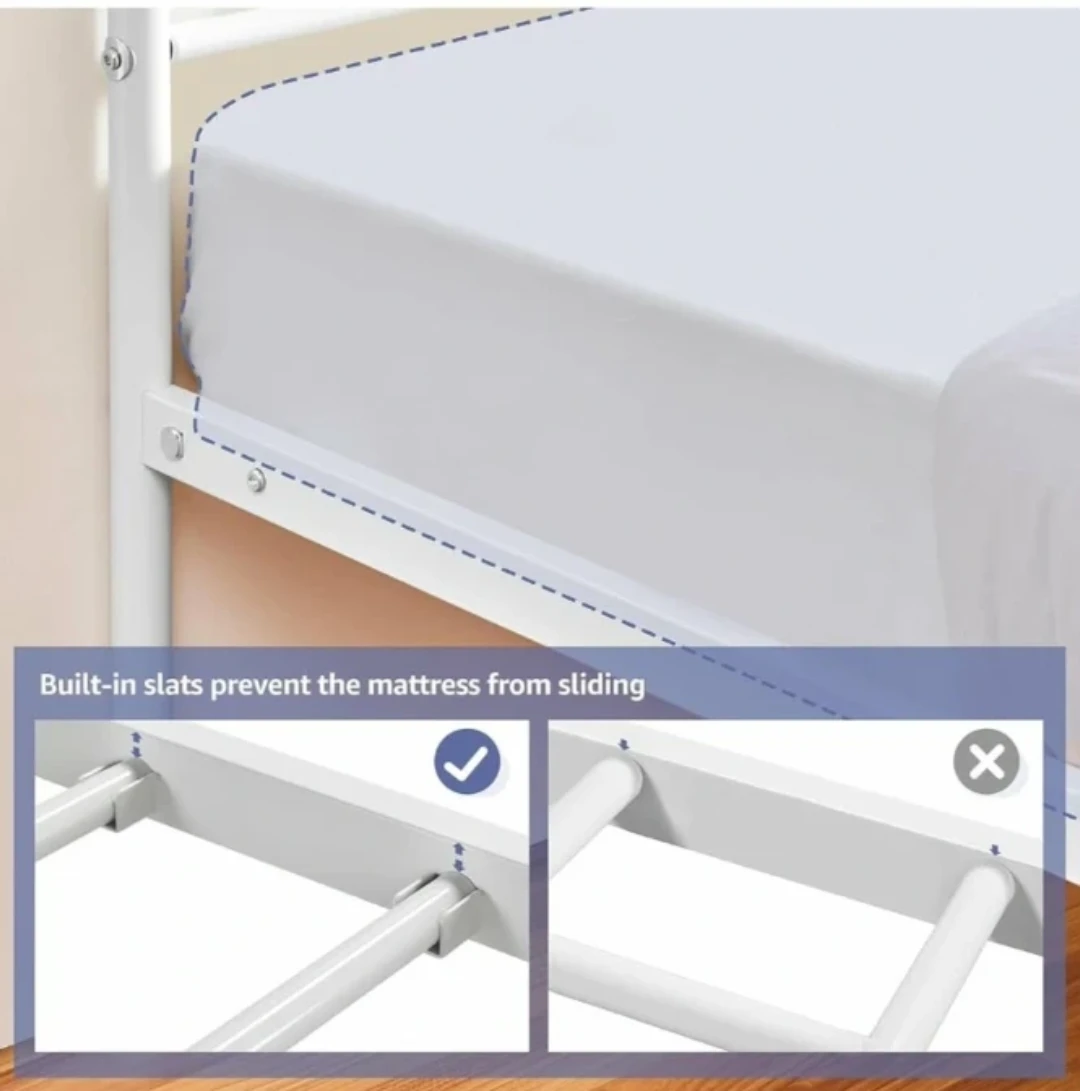✨ FULL SIZE White Metal Bed Frame - ALREADY DISASSEMBLED! ✨ - photo 2