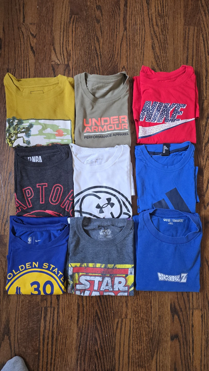 Bundle of 9 branded T-Shirts size S/M Nike Under Armour