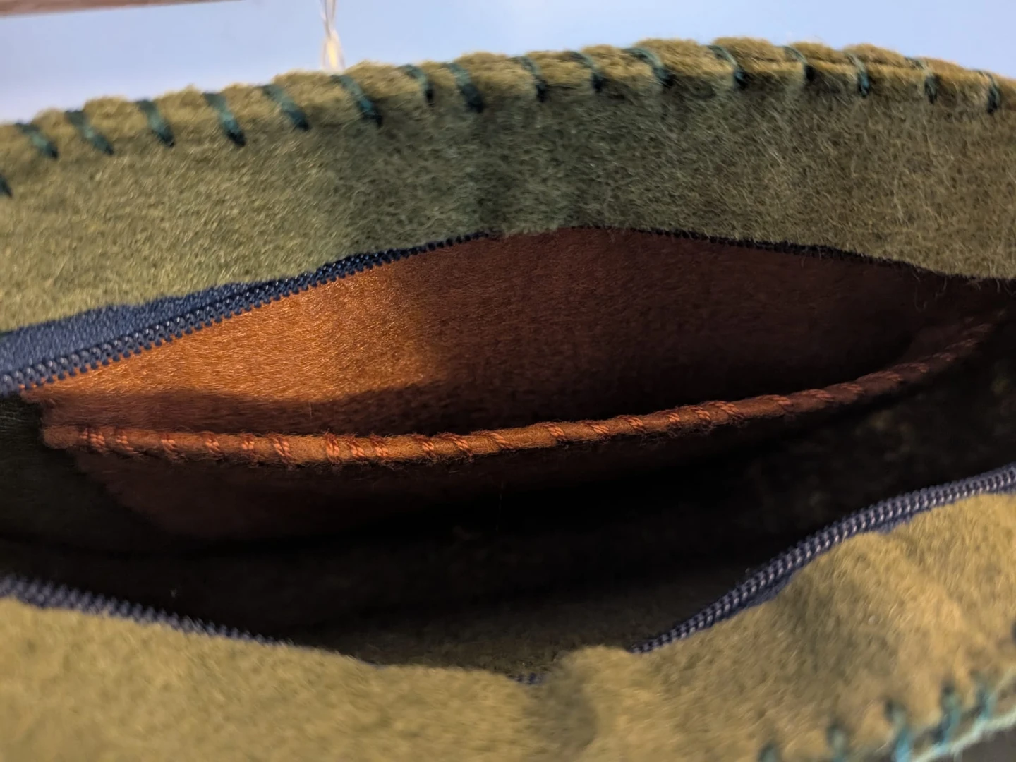 Hand-Embroidered Felt Messenger Bag - photo 4