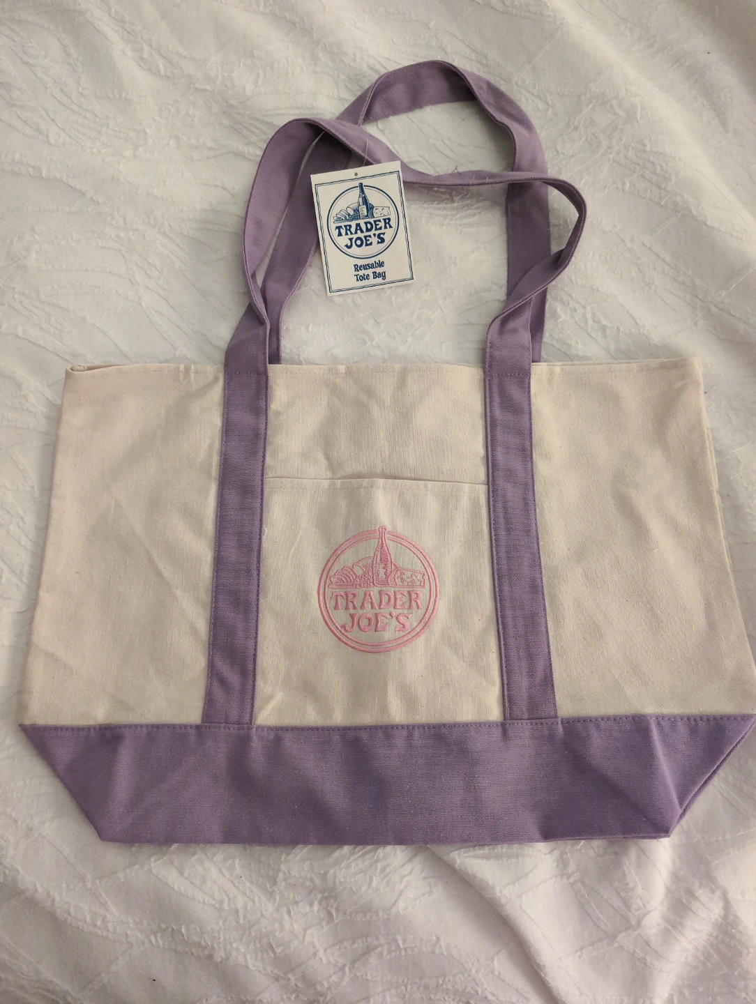 Trader Joe's Large Lavender Reusable Tote Bag