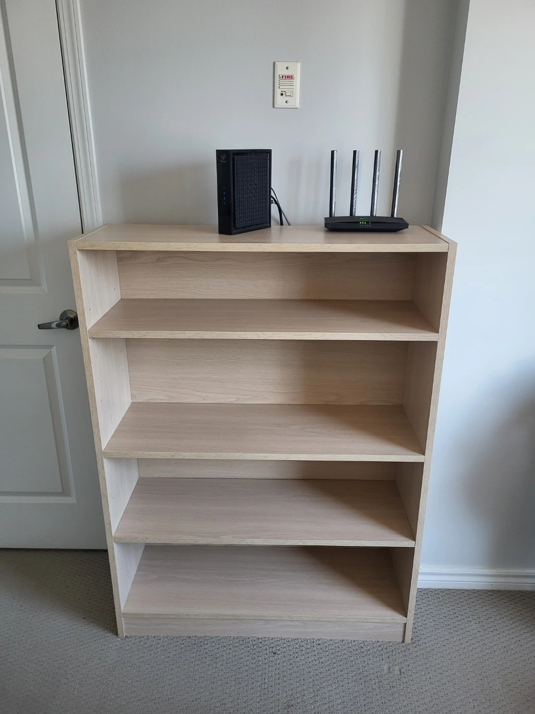 Light Wood 4-Shelf Bookcase