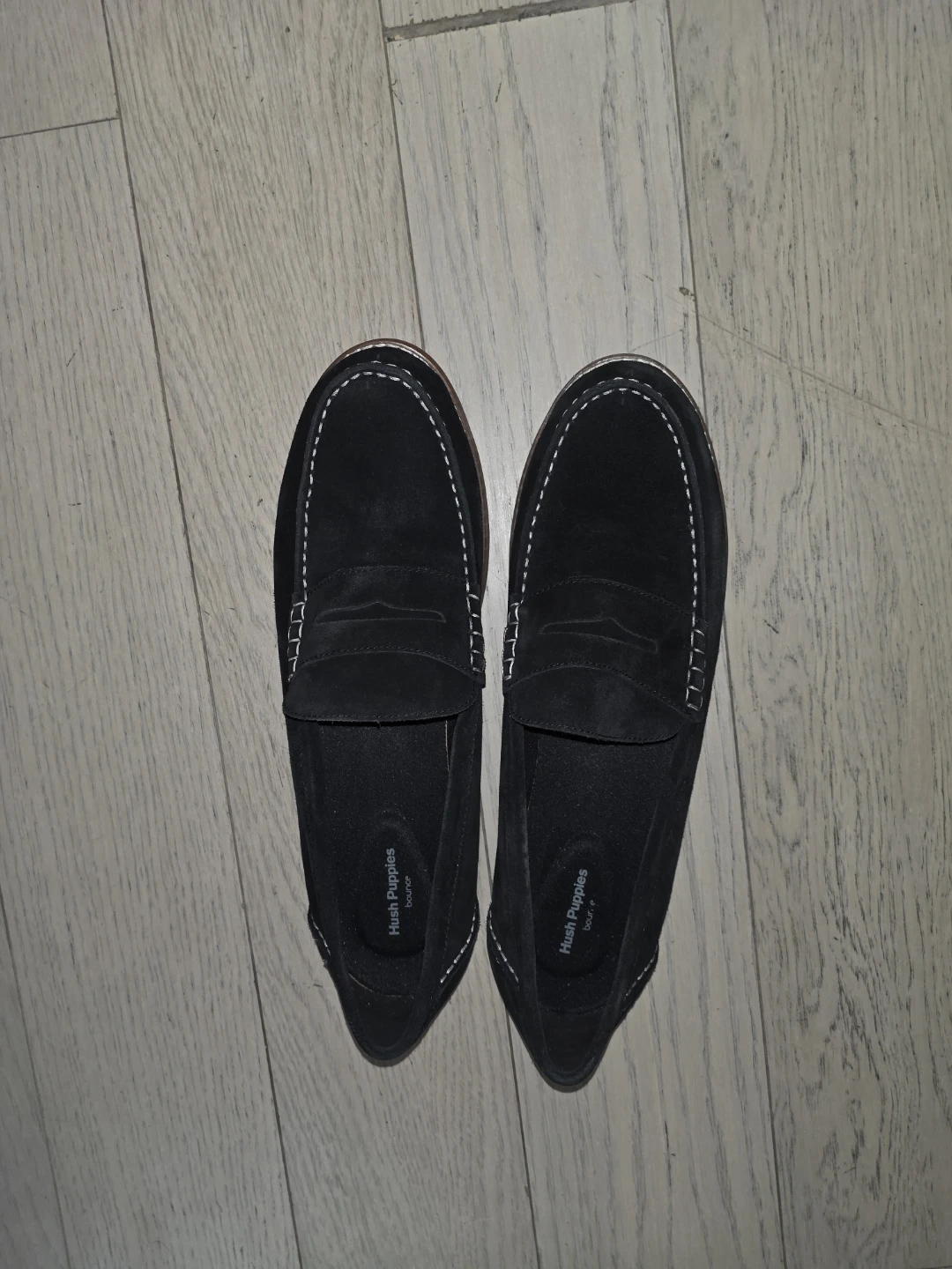 Hush Puppies "Bounce" Black Suede Loafers
