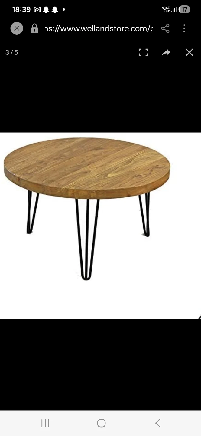 Round Old Elm Coffee Table - photo 2
