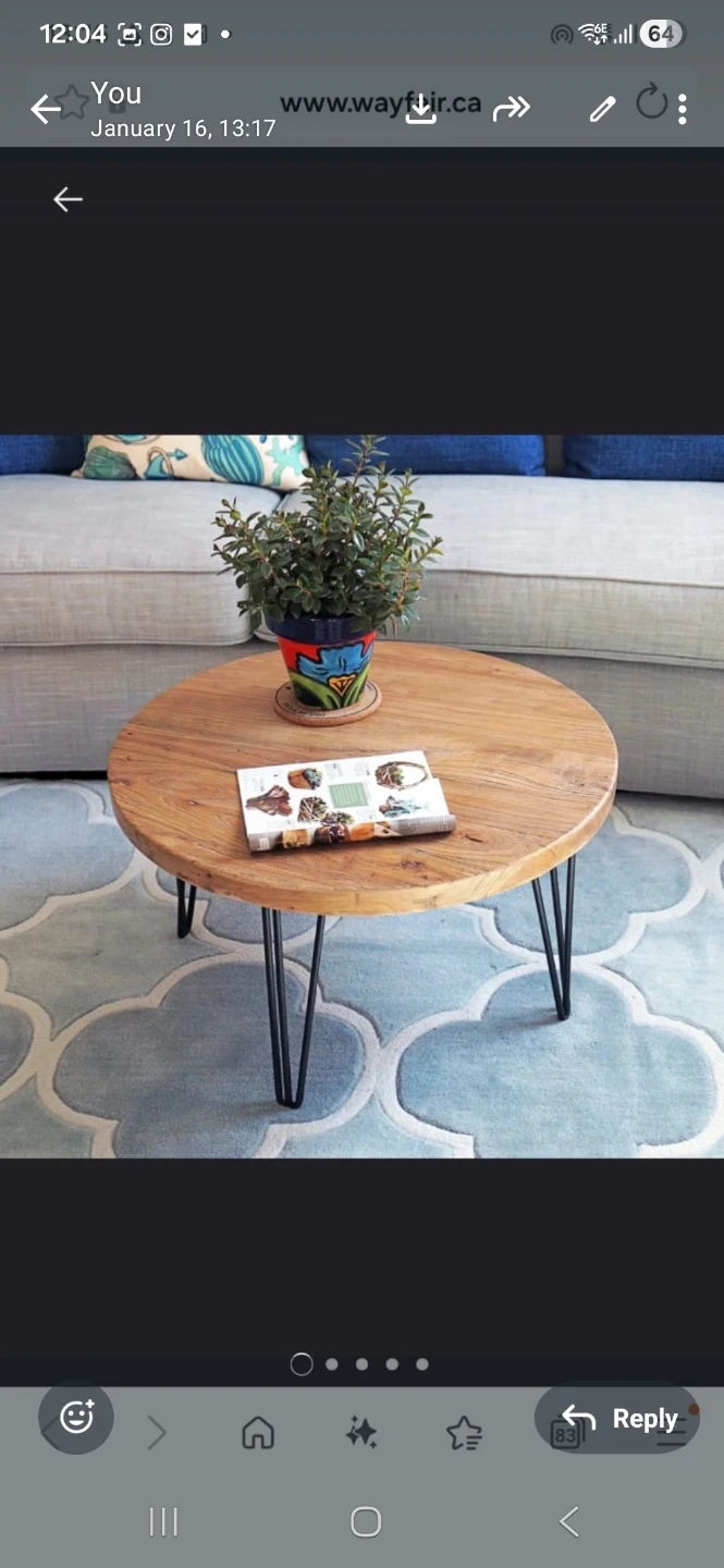 Round Old Elm Coffee Table - photo 3