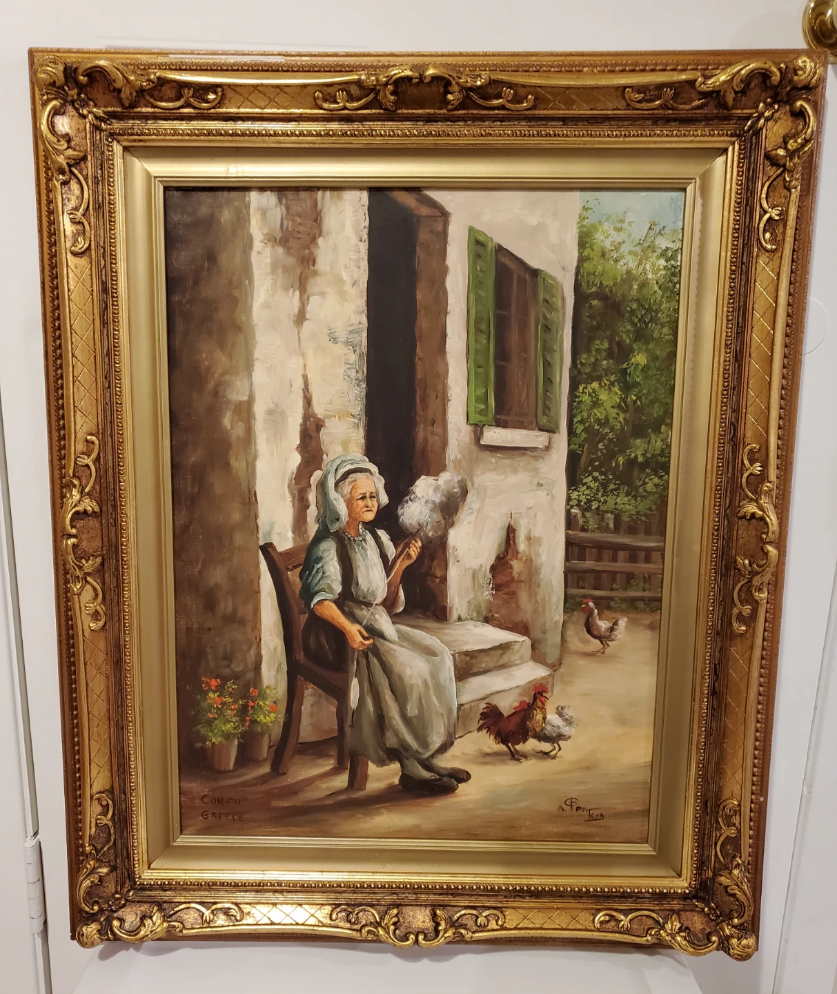 Ornate Gold Frame with Portrait of Woman