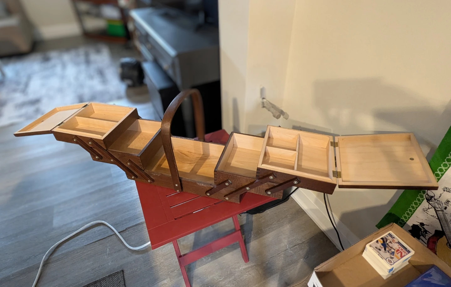 Wooden Sewing Box Organizer - photo 3