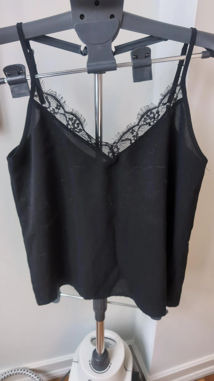 Black cami with lace trim Size M