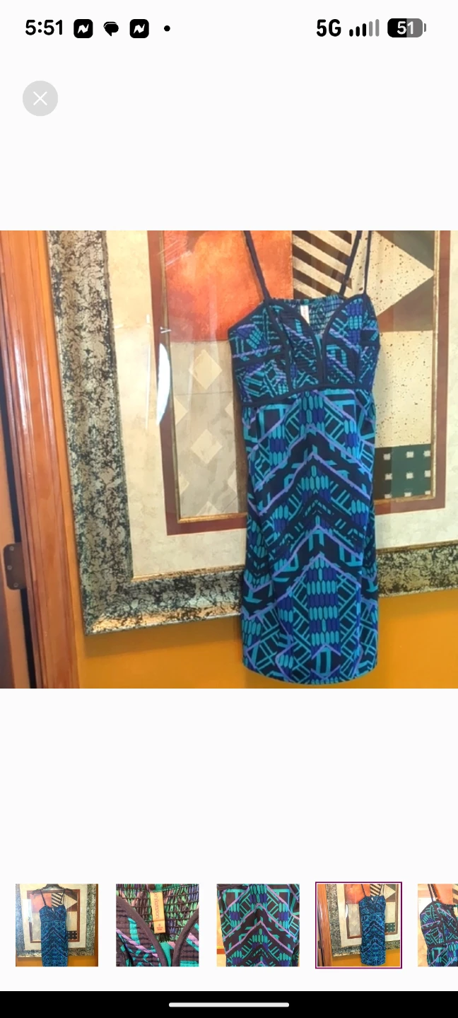 Xhilaration Black and Blue Sheath Mini Dress Spaghetti Strap - photo 4