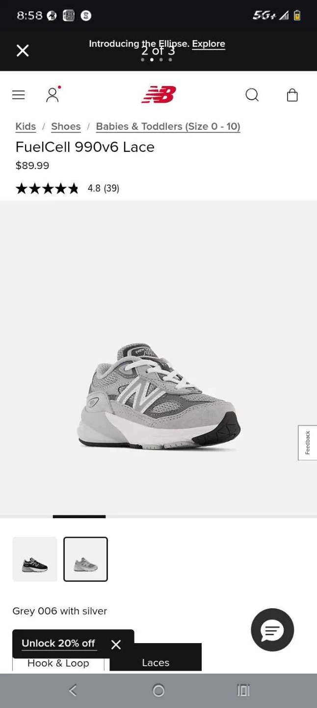 New Balance FuelCell 990v6 Lace Toddler Shoes - photo 4
