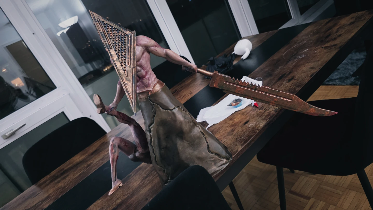 Giant Pyramid Head Figure – Hand Painted