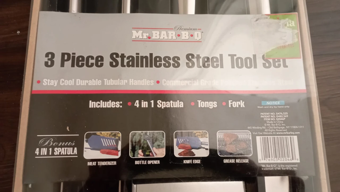 Mr. Bar-B-Q 3 Piece Stainless Steel Tool Set - photo 2