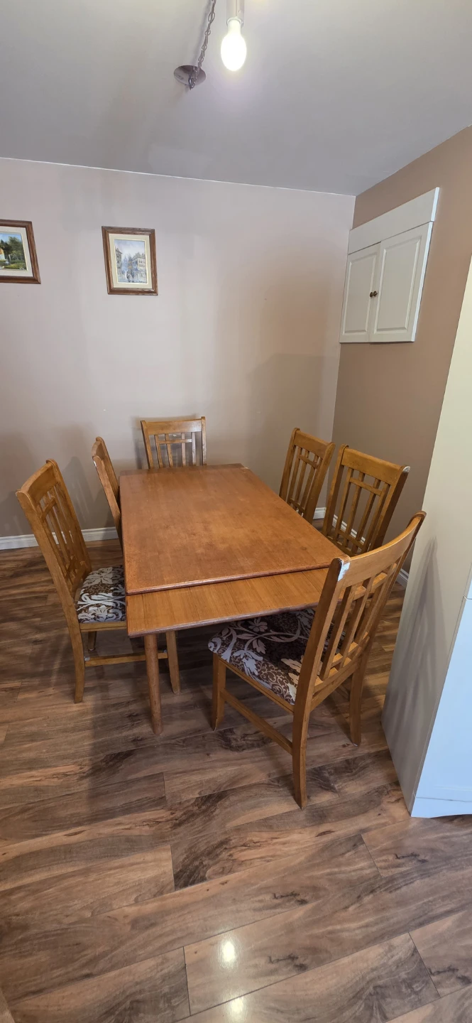 Wooden Dining Table with 6 Chairs
