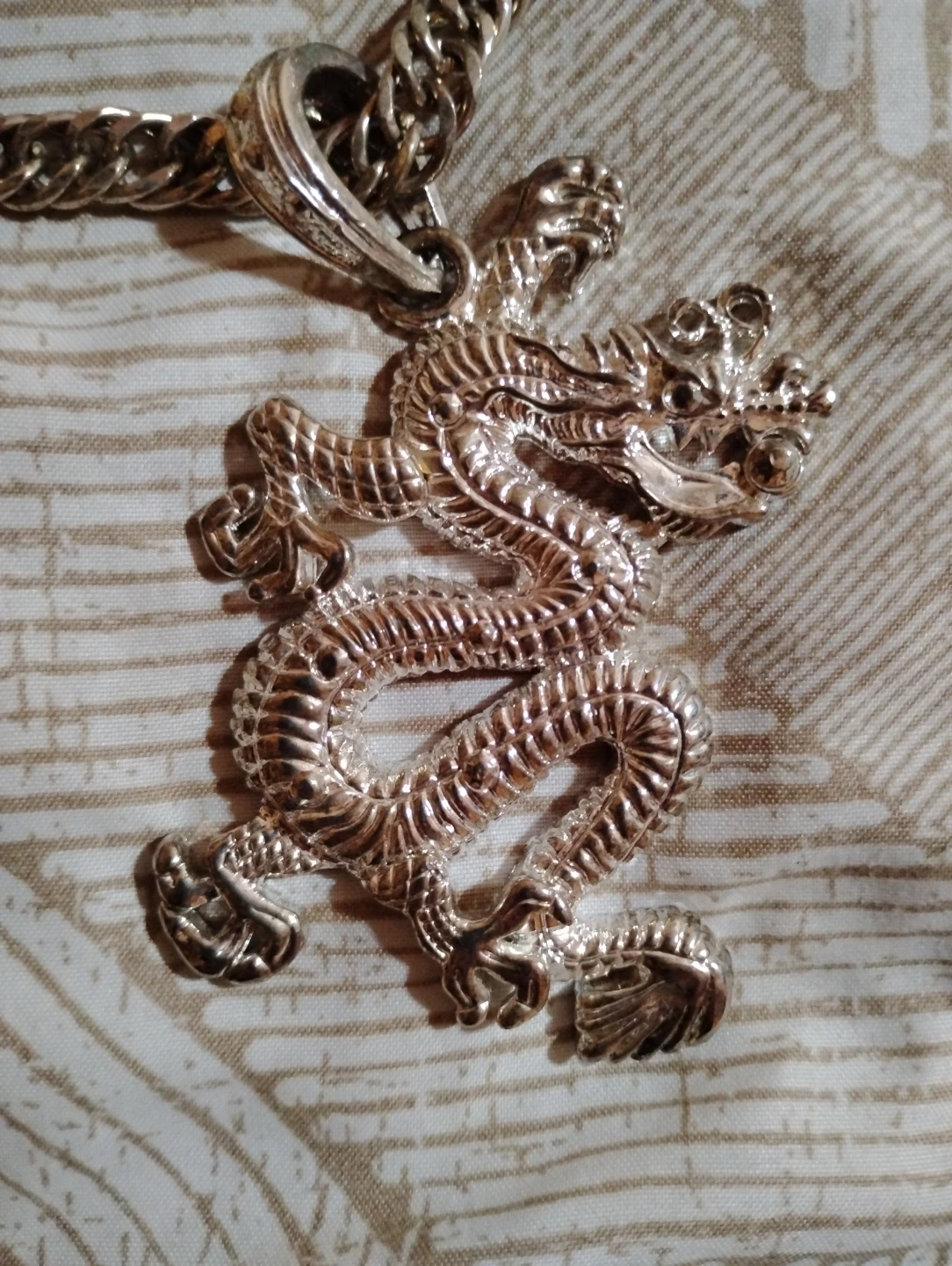 Silver Tone Dragon Pendant Necklace - photo 2