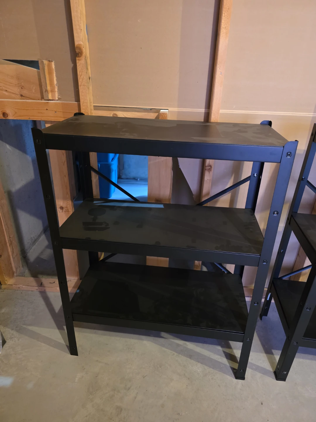 Black 3-Shelf Storage Unit pair