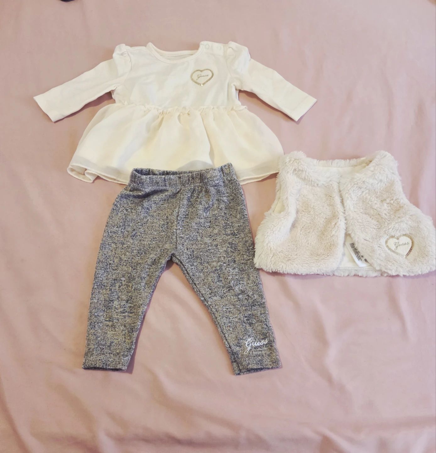 Guess Baby Girl Dress, Leggings & Vest Set - photo 2
