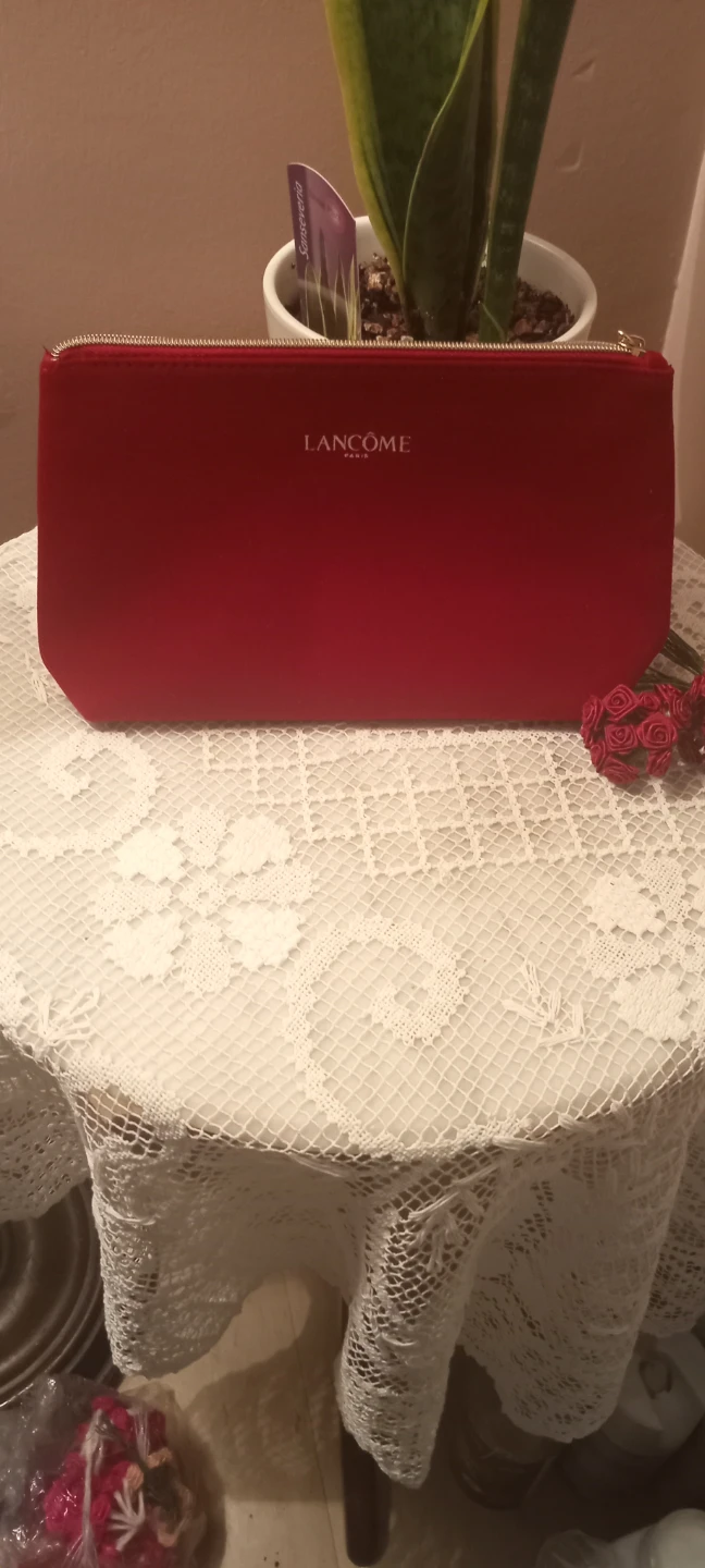 Lancome Red Cosmetic Bag