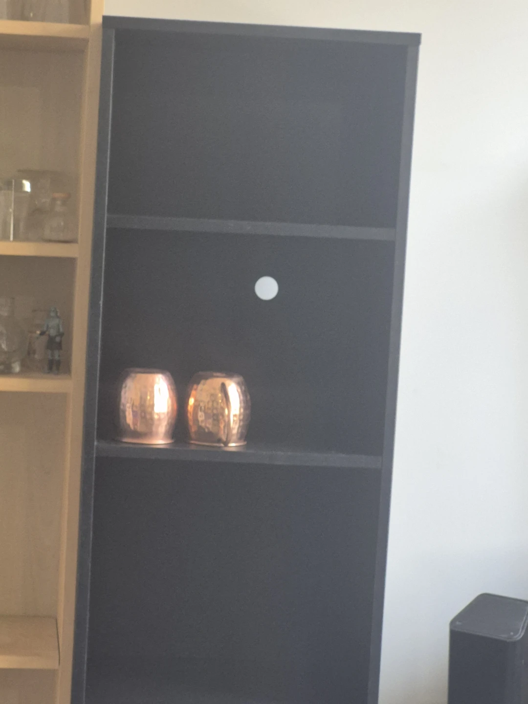 Black Tall Shelf Unit with Drawer - photo 3