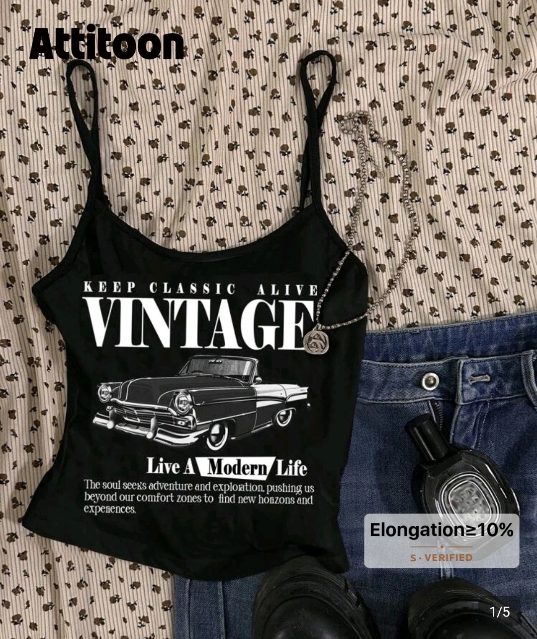 Black Vintage Graphic Tank Top