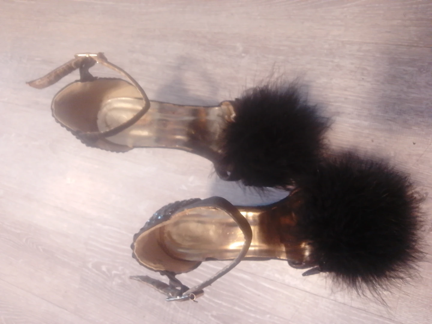 Black Fur Accent Stiletto Heels - photo 3