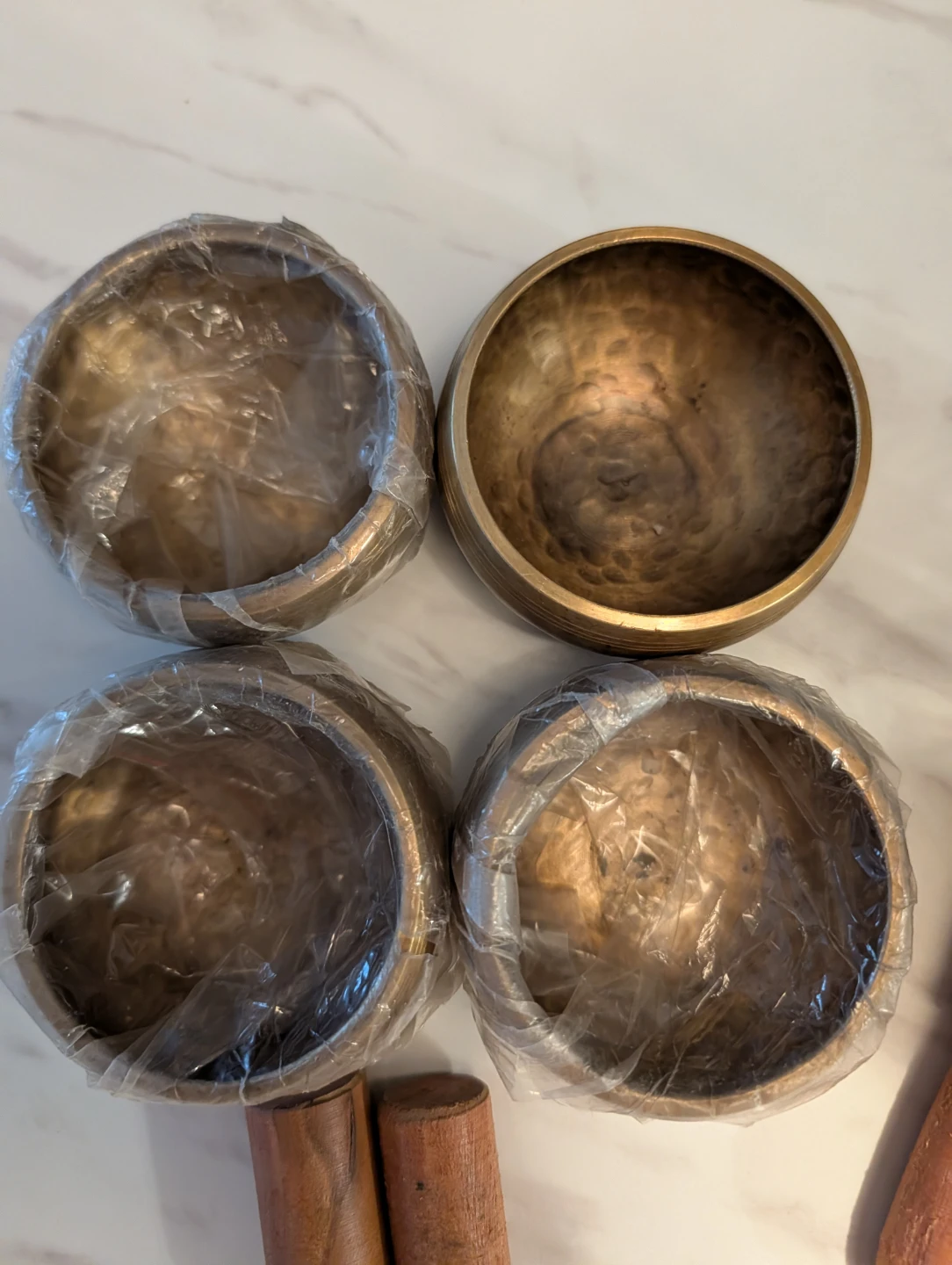 Set of Tibetan Singing Bowls with Mallets - photo 2