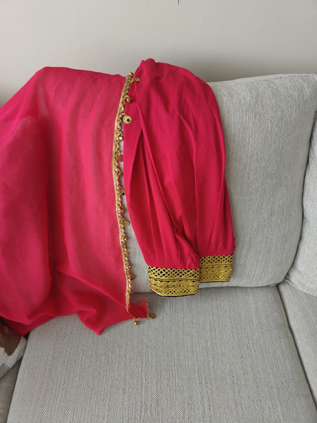 Girls Embroidered Velvet Afghan  Dress with Pants and Scarf - photo 4