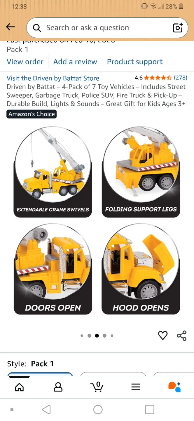 New Battat Toy Crane Truck - Yellow 🧡 - photo 3