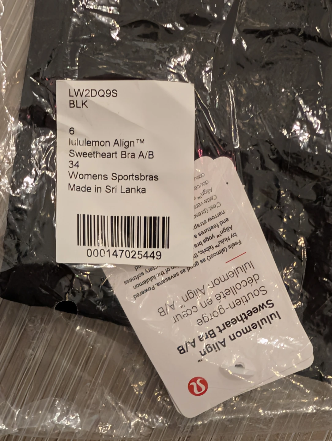 BNWT🏷️Lululemon Align Sweetheart Bra Black - photo 3