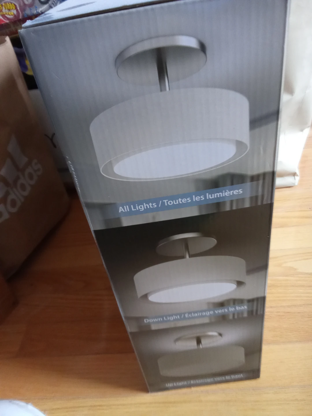 NEW KODA Duo-Mount Fabric Drum Ceiling Light - Brushed Nickel - photo 4