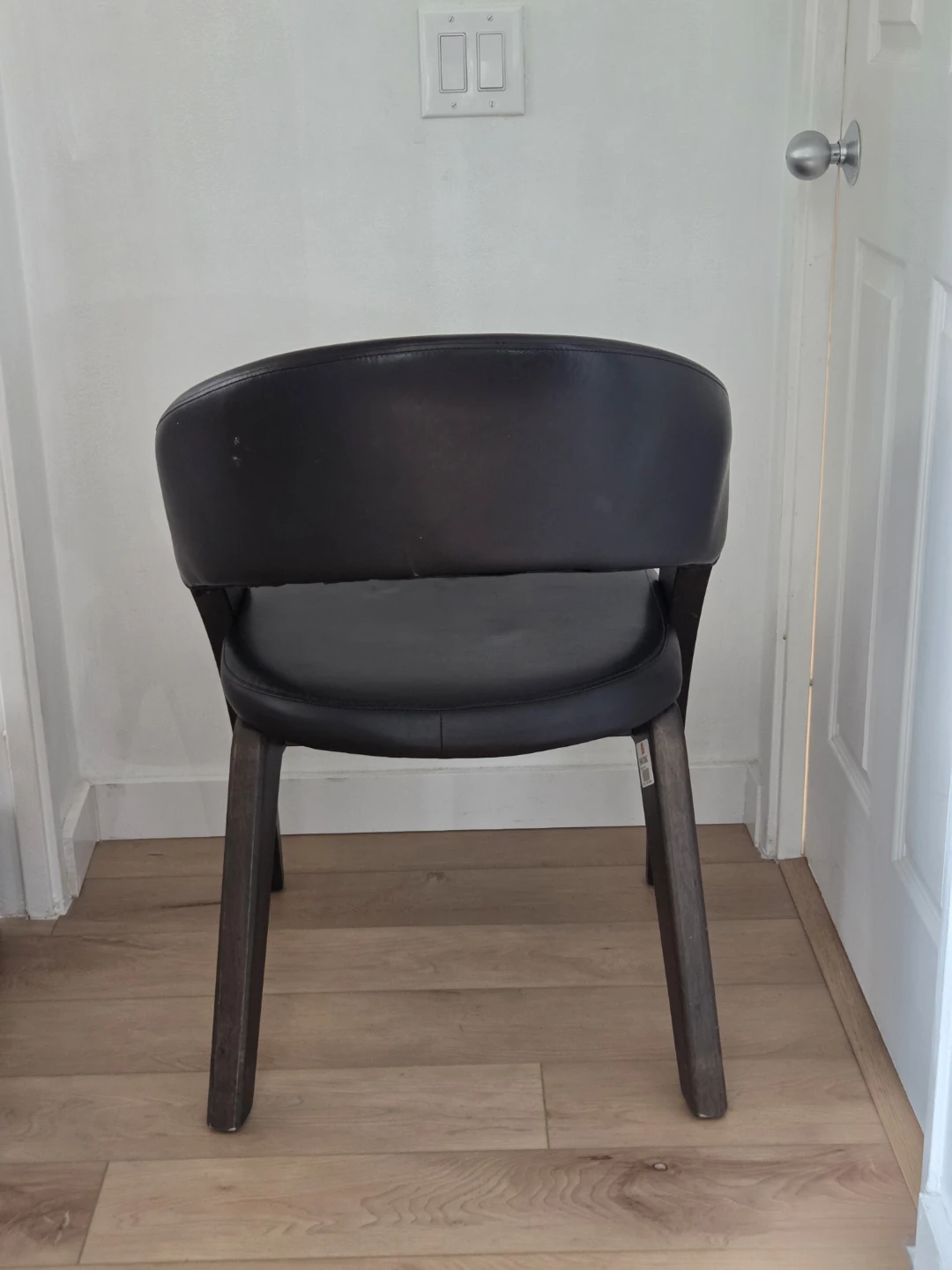 Black Accent Chair with Wooden Legs - photo 2