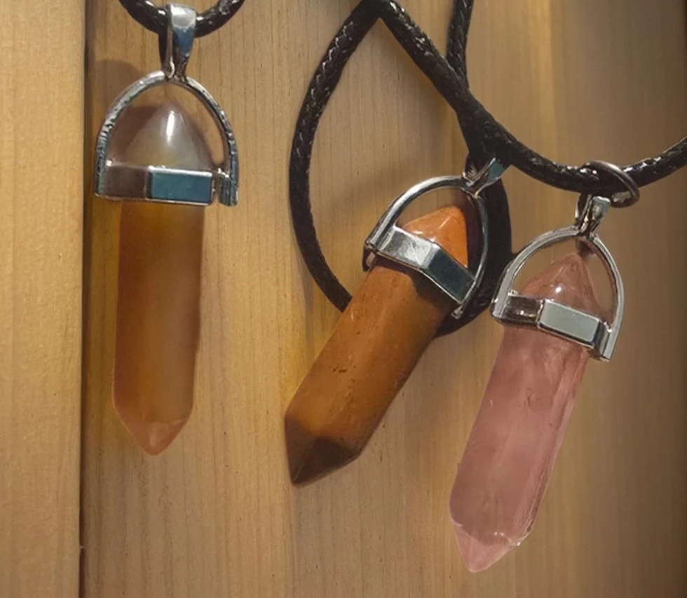 Handmade Crystal Point healing stone Necklaces