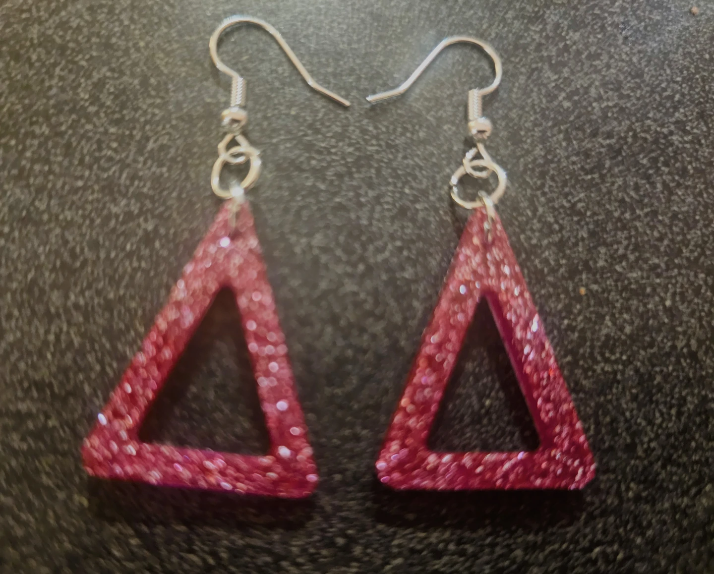 Glitter Triangle Earrings