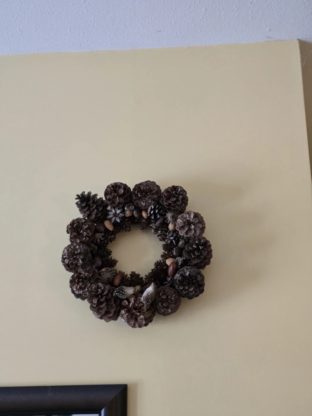 Rustic Pinecone Wreath with Acorns and Birds - photo 2