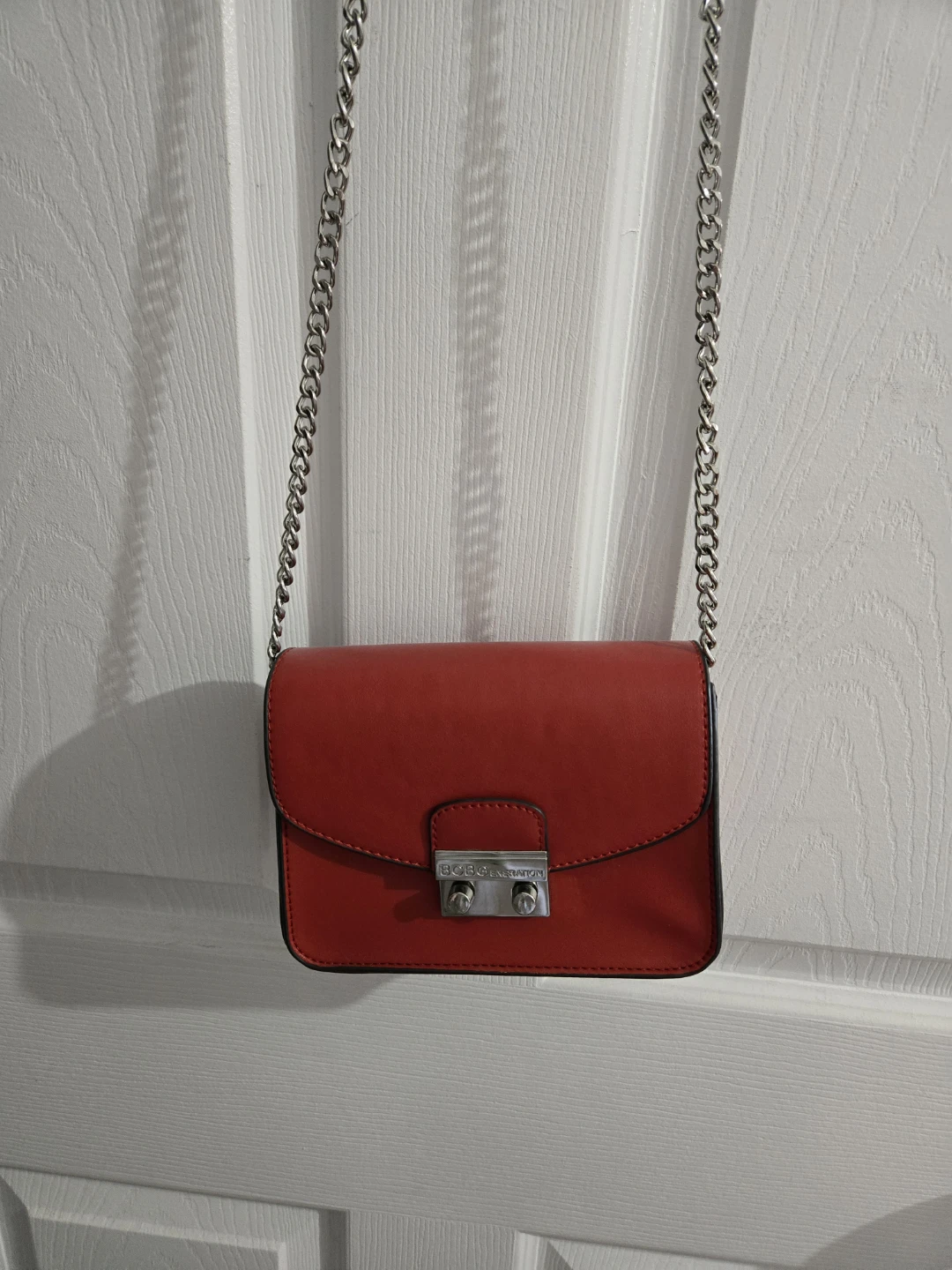 BCBG Generation Red Crossbody Chain Bag