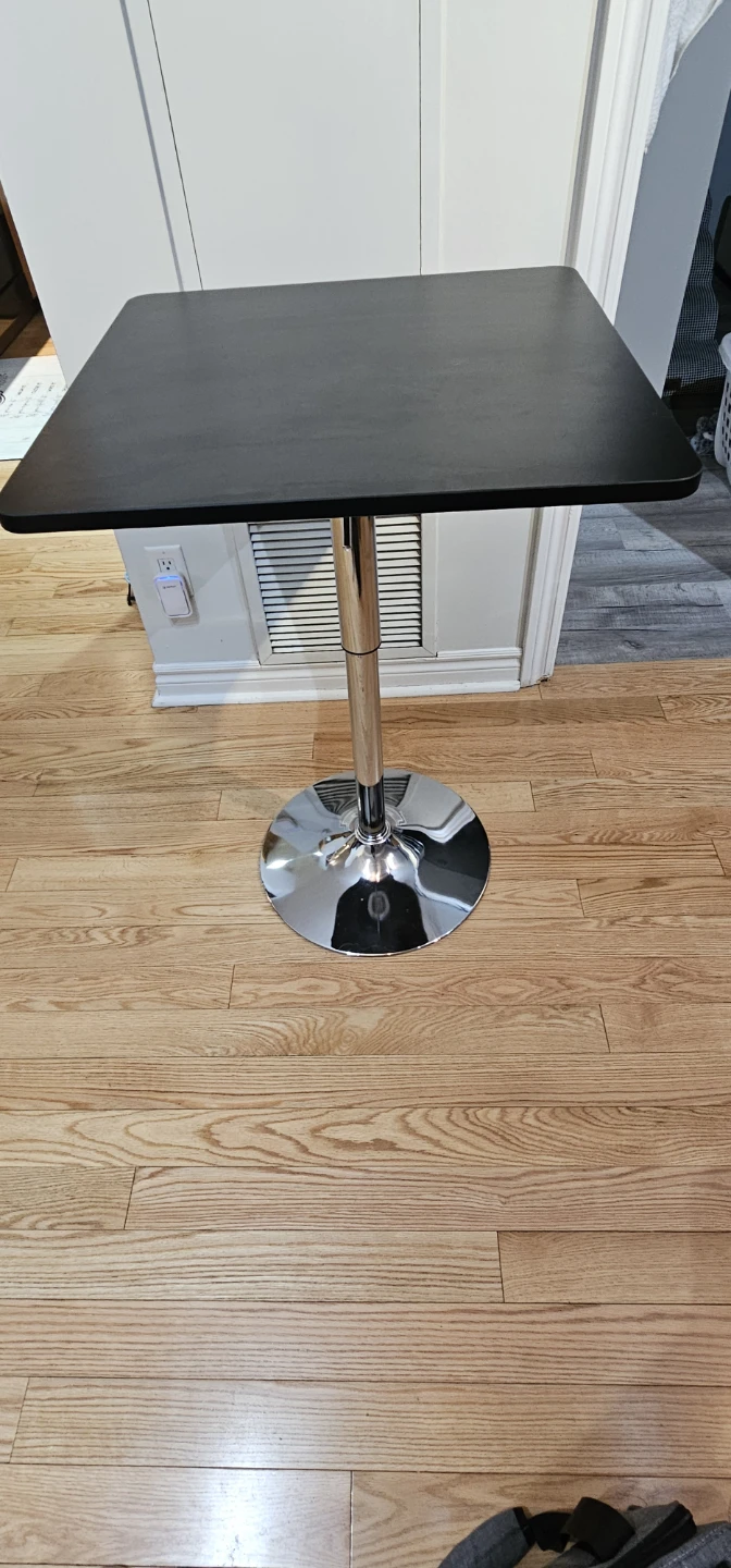 Adjustable Height Square Bar Table - Black