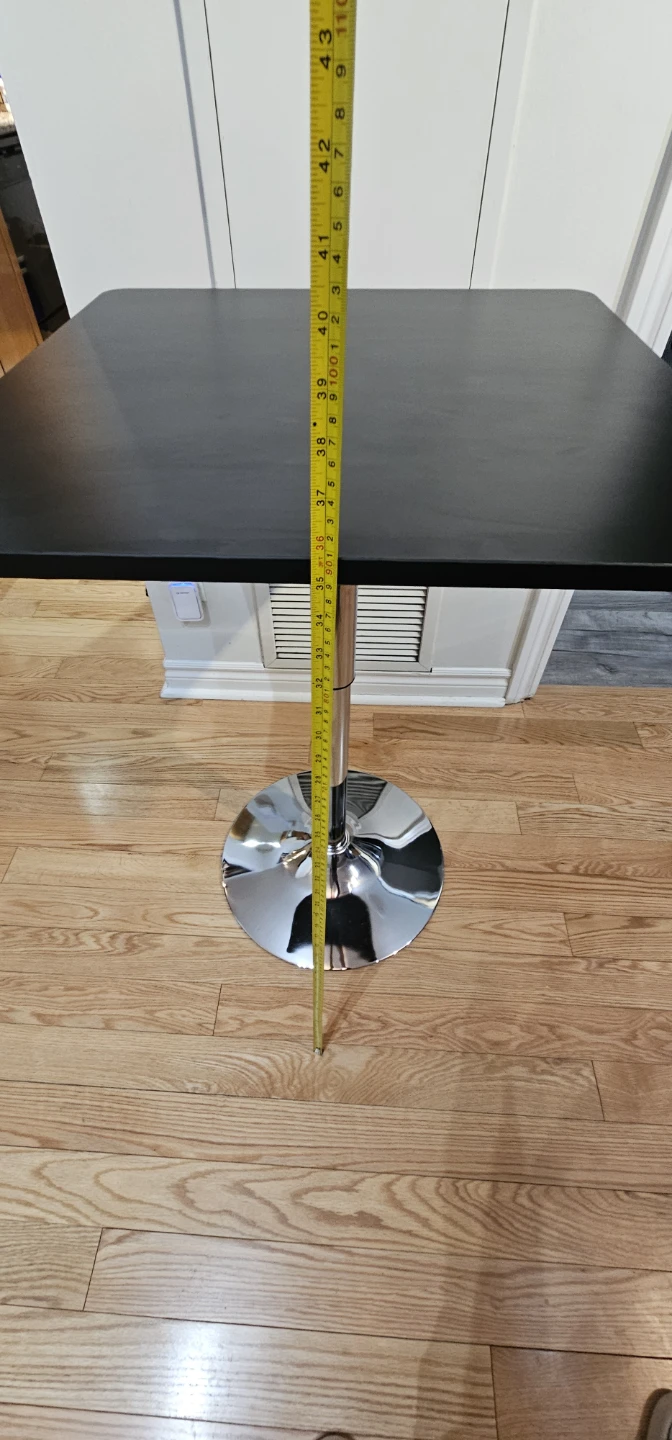 Adjustable Height Square Bar Table - Black - photo 2