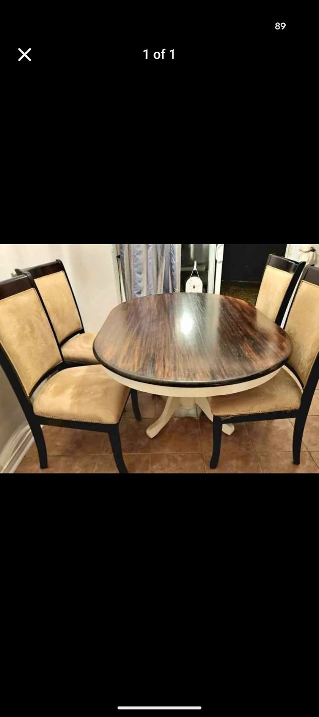 Oval Dining Table with 4 Chairs