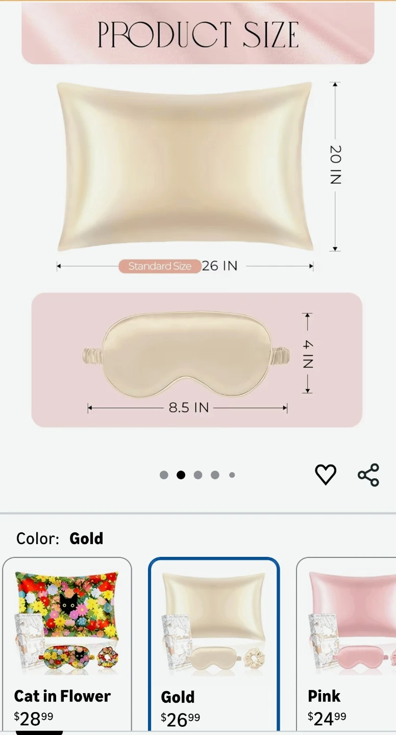 Miao Huis Silk Pillowcase Set with Eye Mask & Scrunchie - photo 2