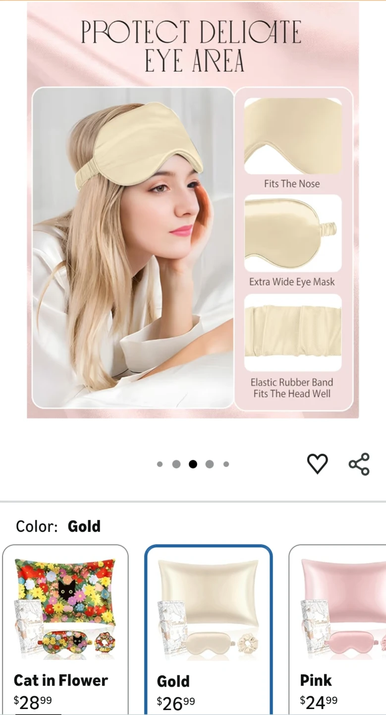 Miao Huis Silk Pillowcase Set with Eye Mask & Scrunchie - photo 3