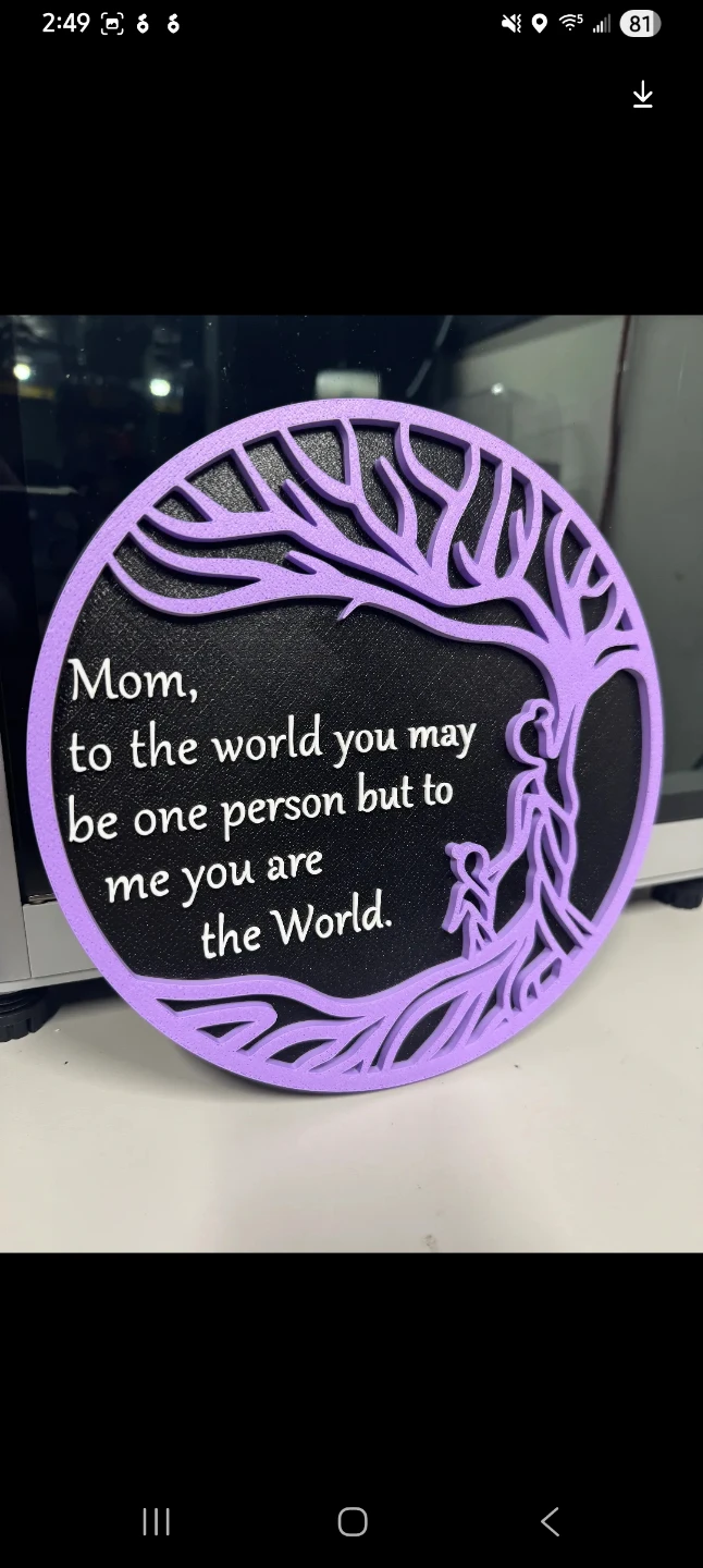 Mom The World Wall Art Decor
