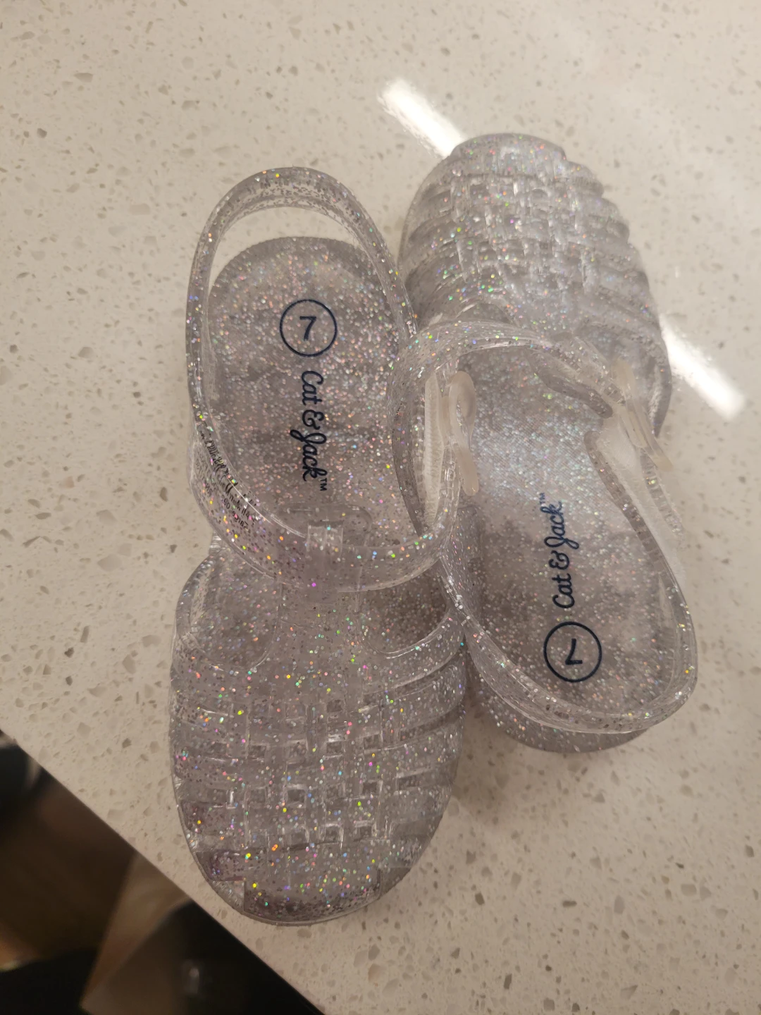 Cat & Jack Glitter Jelly Sandals - Size 7