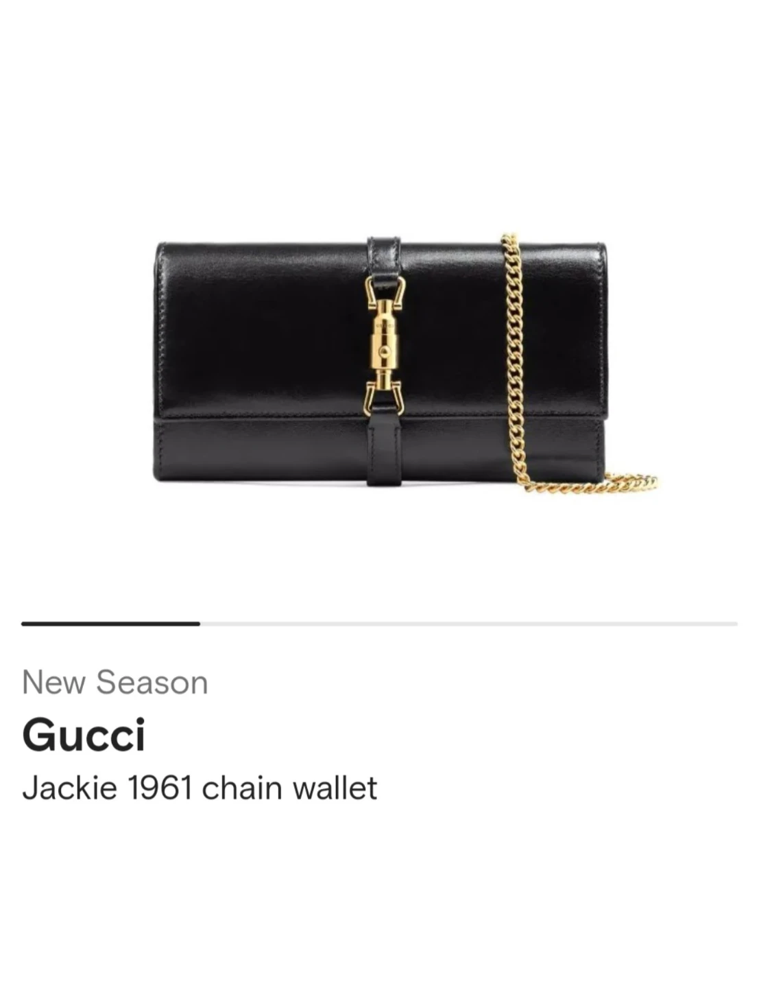 Gucci Black Leather Wallet with Chain