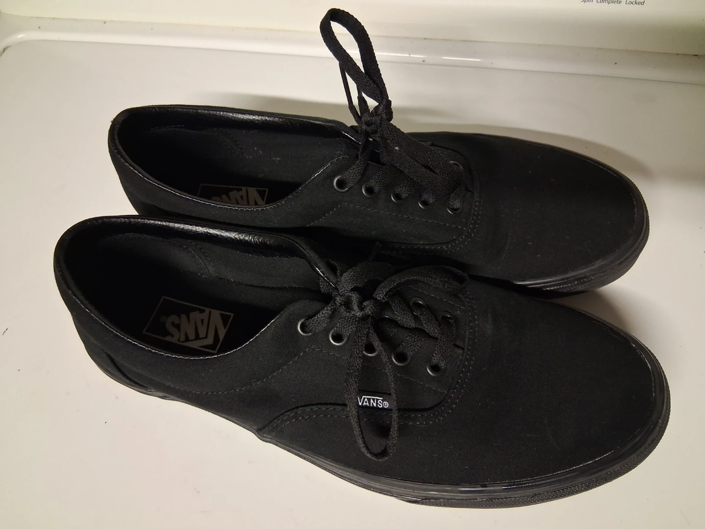 Vans Black Canvas Lace-Up Sneakers 12us