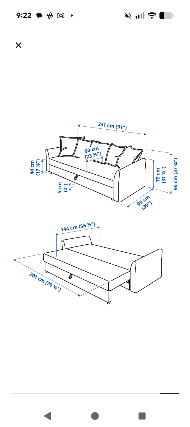 IKEA HOLMSUND Sofa Bed - Beige - photo 3
