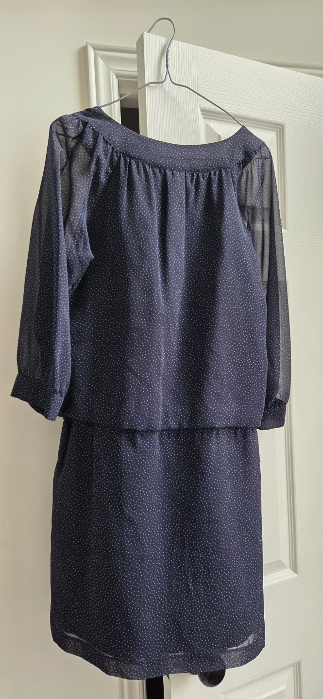 Formal Navy Blue Dot Dress - photo 2