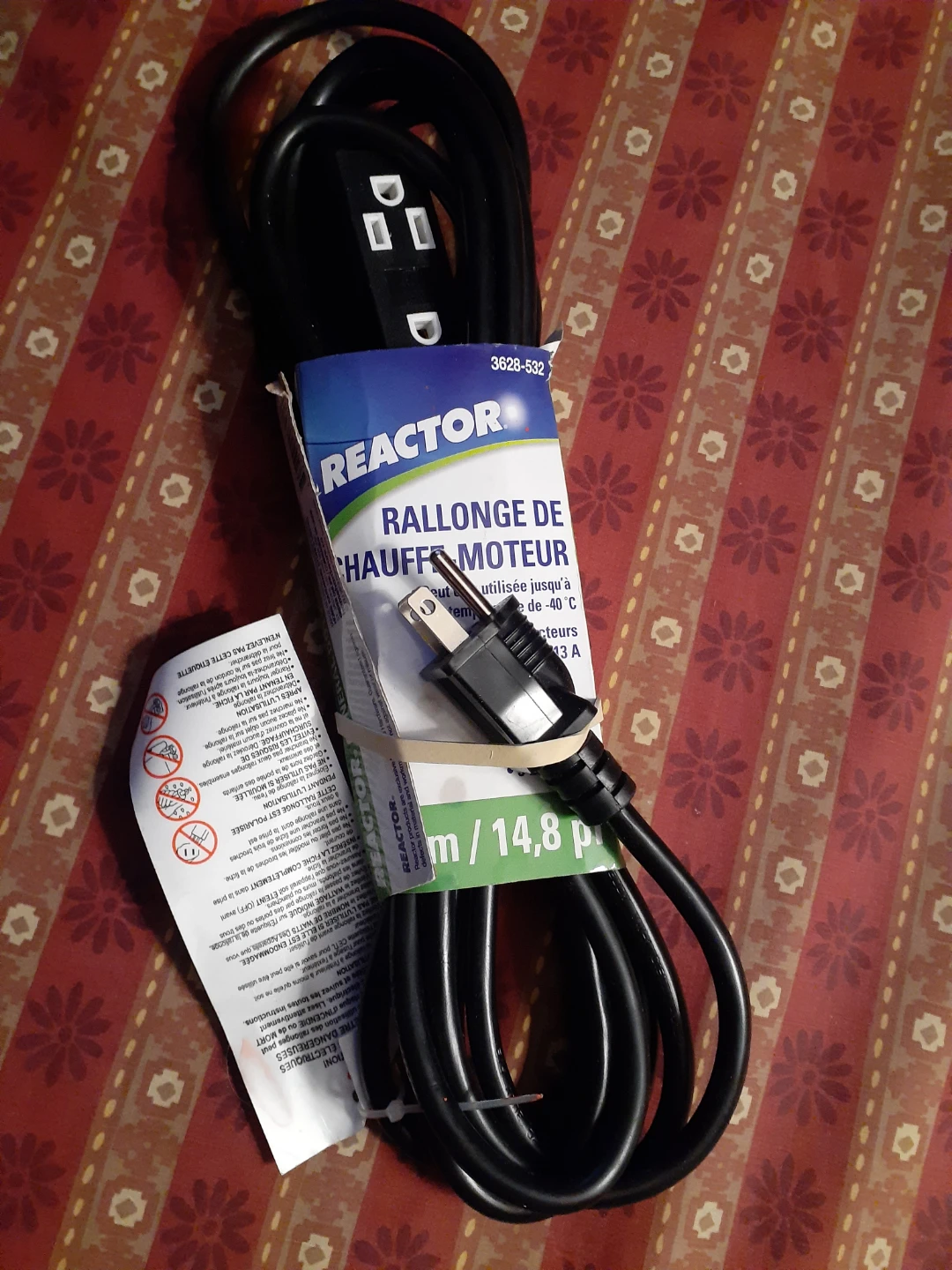 REACTOR Block Heater Cord - 4.5m/14.8ft