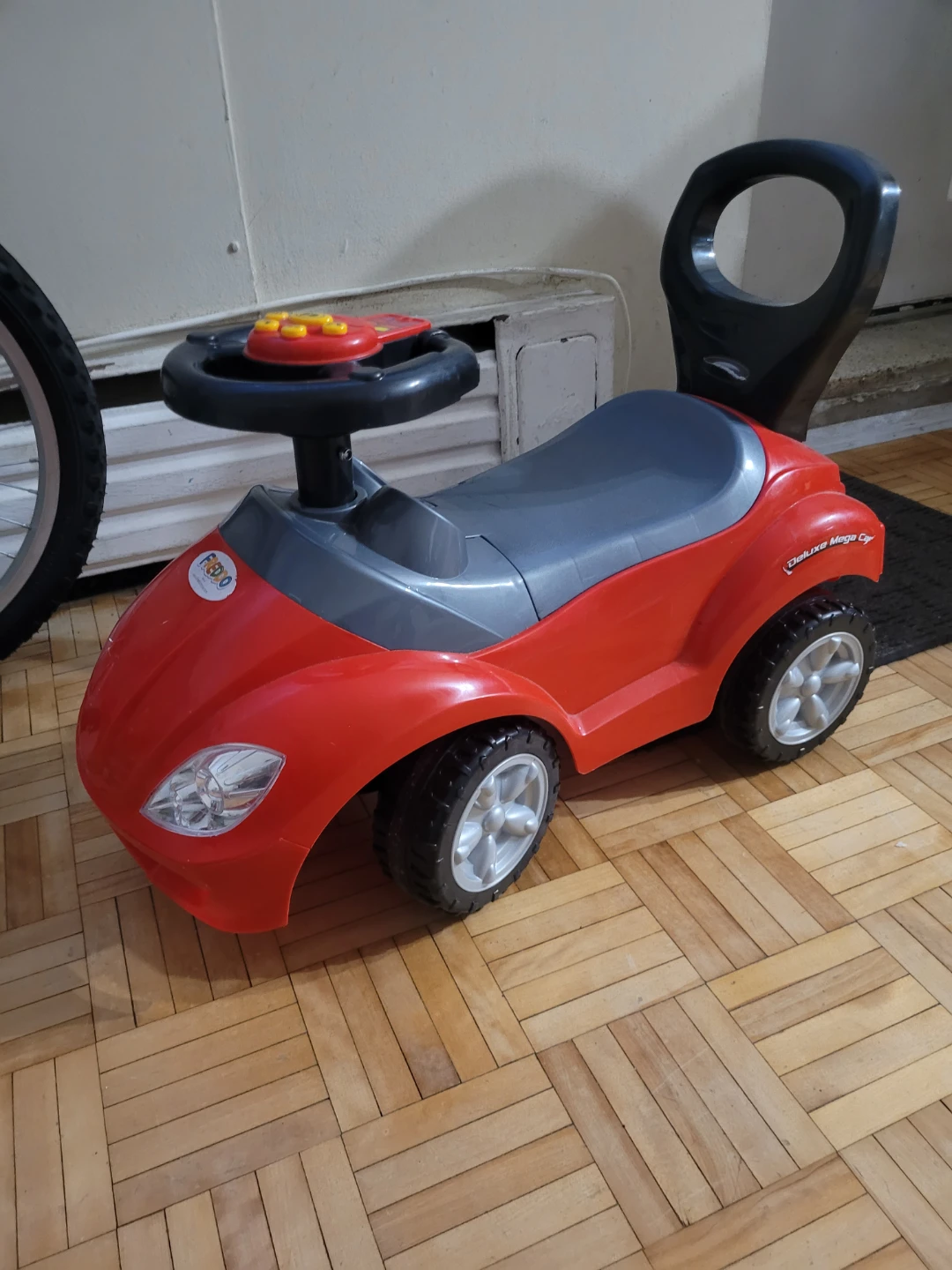 Red Ride-On Car with Handle