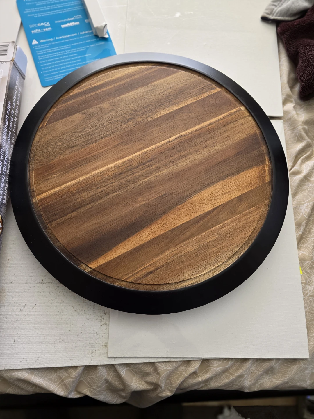 18 " BirdRock Home Lazy Susan with Chalkboard Edge