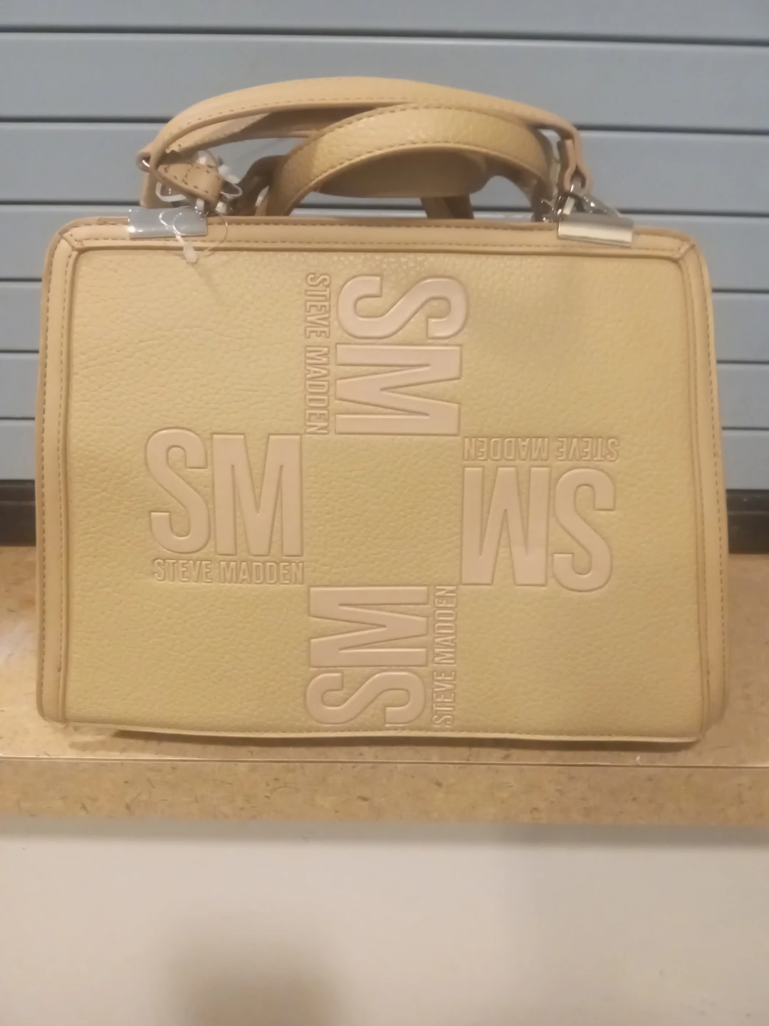 Steve Madden Tan Satchel Bag with Detachable Strap & Coin Purse